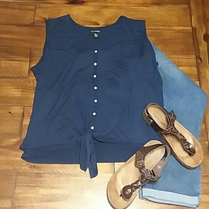 Plus Size New Directions 1X Sleeveless Blouse
